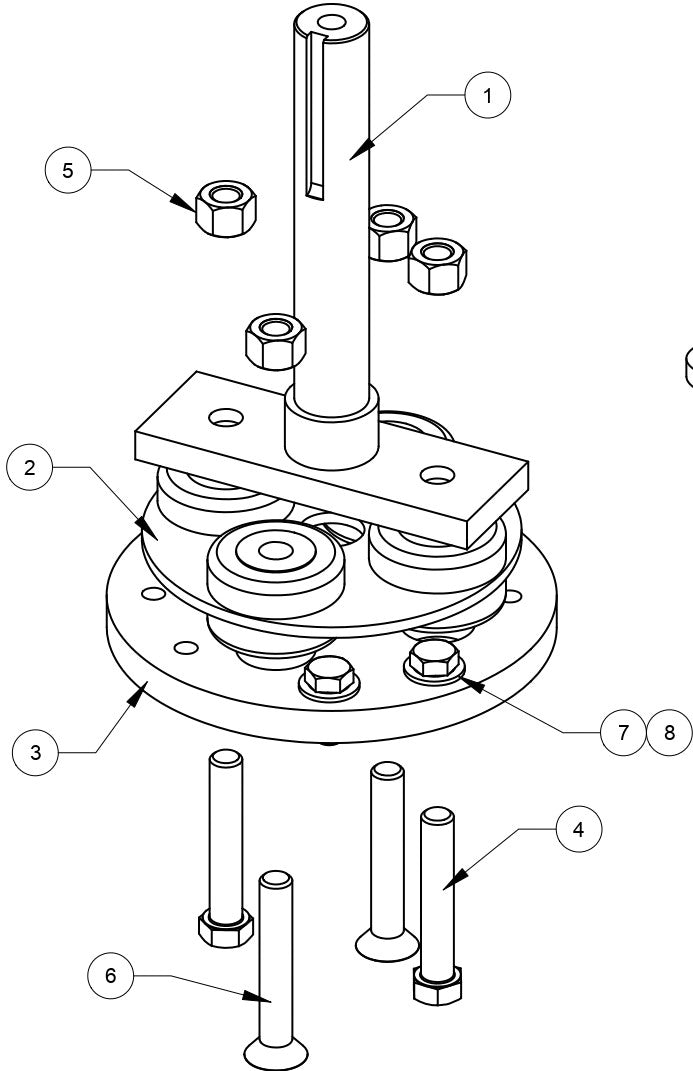 shaft And Flex Coupling Assembly Parts For CC100 Single Headed Floor Grinder By Diamond Products