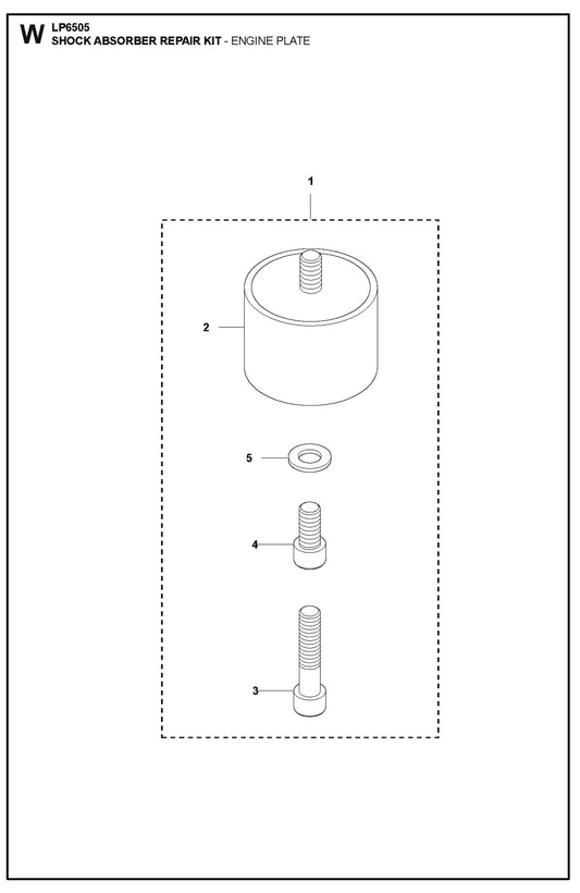Shock Absorber Repair Kit - Engine Plate Parts For LP6505 Walk Behind Roller By Husqvarna