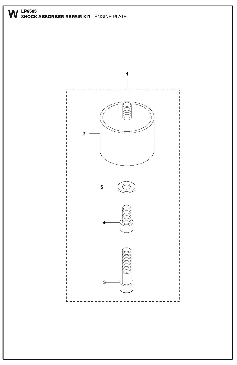 Shock Absorber Repair Kit - Engine Plate Parts For LP6505 Walk Behind Roller By Husqvarna