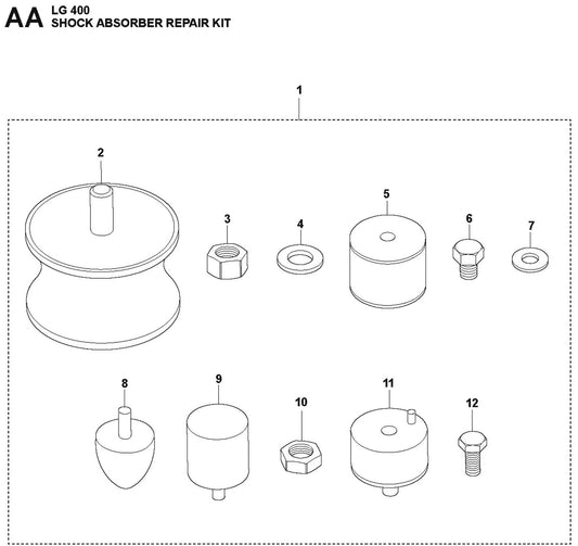 Shock Absorber Repair Kit Parts For LG 400 Petrol By Husqvarna