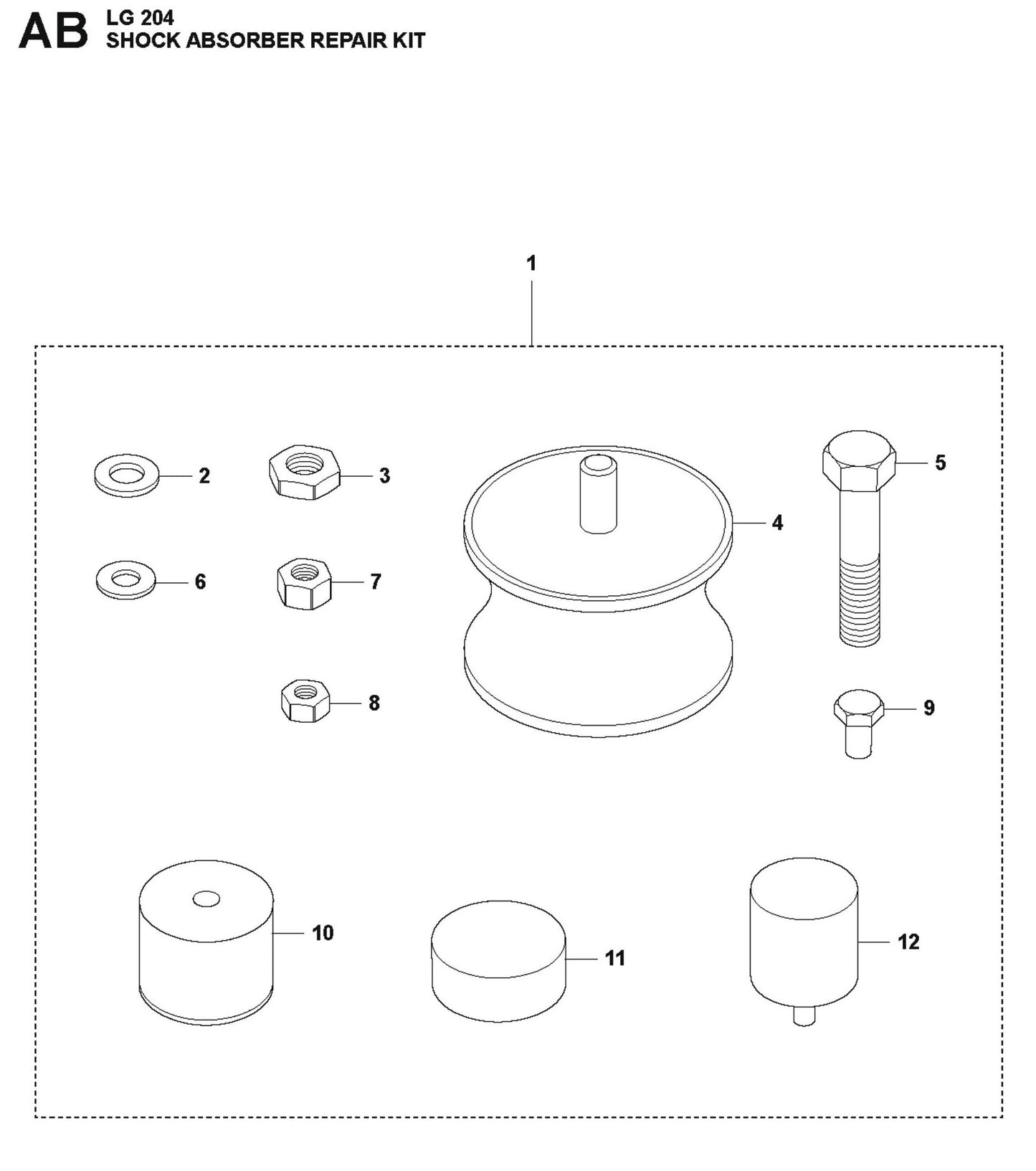 Shock Absorber Repair Kit Parts For LG 204 Petrol By Husqvarna