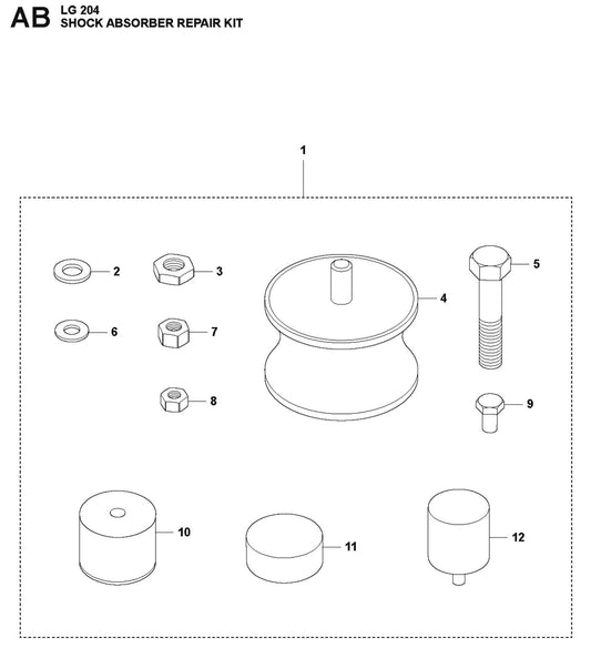 Shock Absorber Repair Kit Parts For LG 204 Petrol By Husqvarna