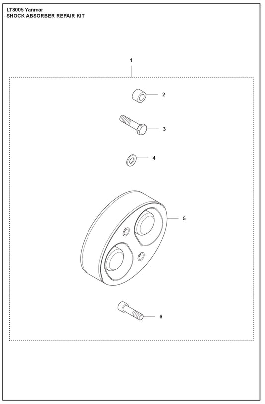 Shock Absorber Repair Kit Parts For LT8005 II Yanmar By Husqvarna