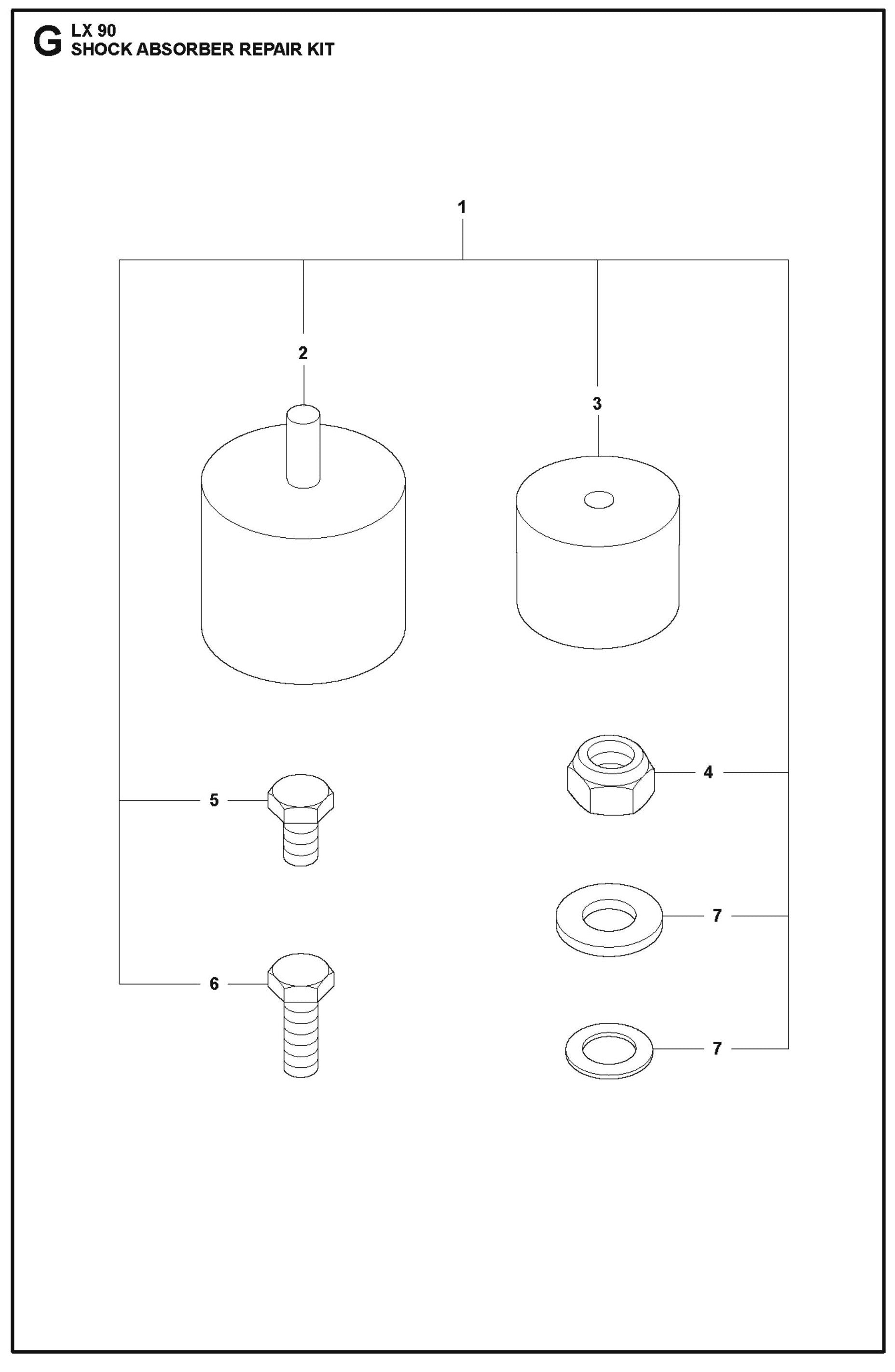 Shock Absorber Repair Kit Parts For LX90 Compaction Rammers By Husqvarna