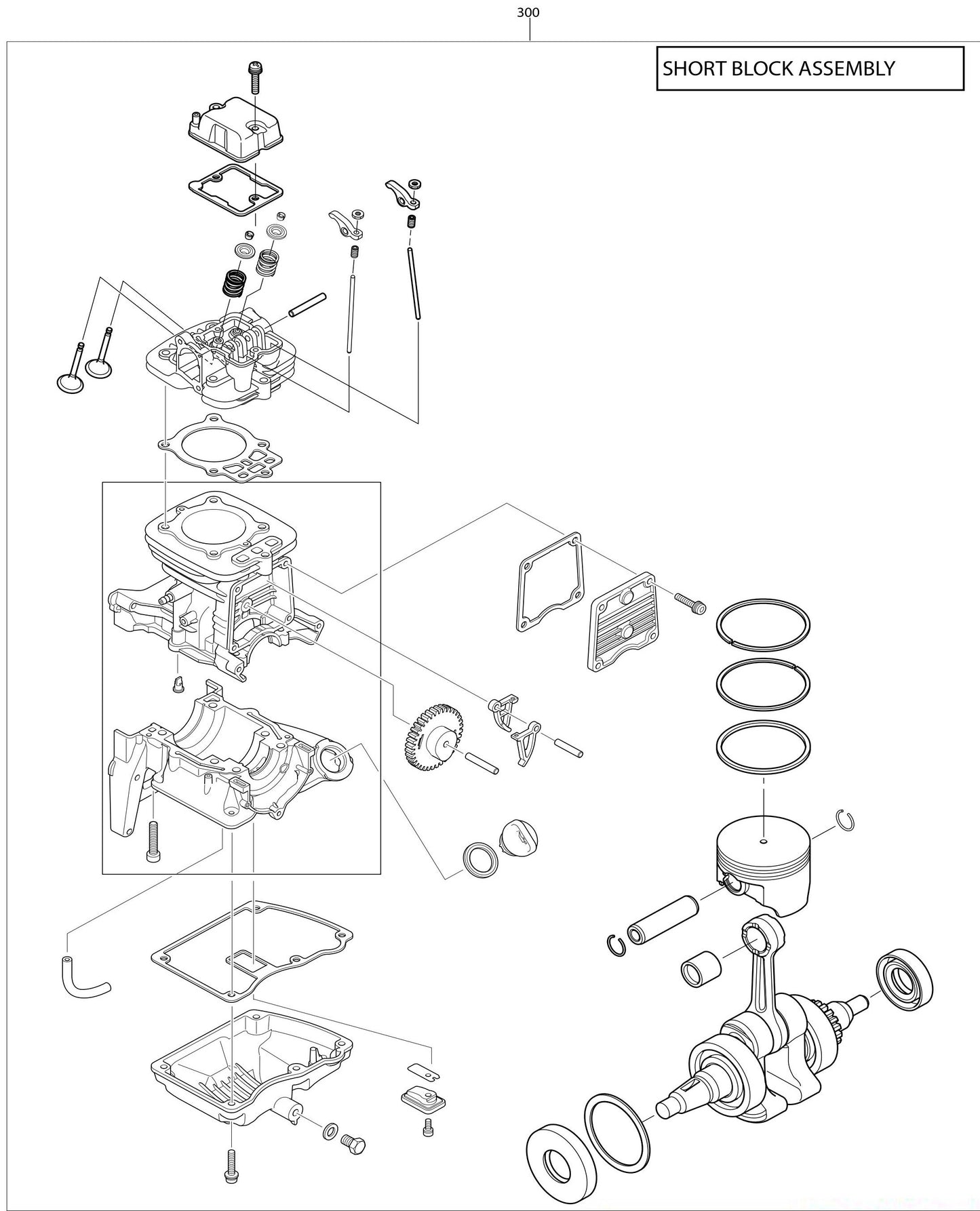 Short Block Assembly Parts For BBX7600N Blower Parts By Makita