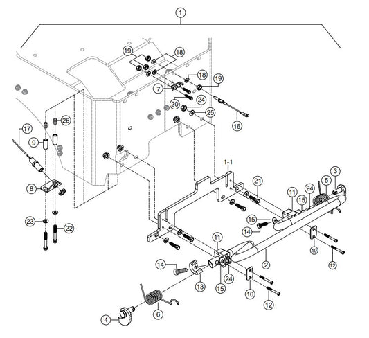 Shutdown Bar Assembly (Option) Parts-RX 1575, RX 157533 YANMAR 3TNV80F DIESEL ENGINE