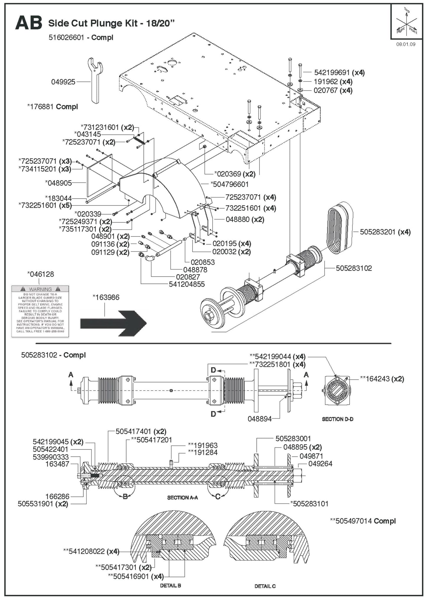 Side Cut Plunge Kit - 18/20&quot;  Parts for FS6800 D By Husqvarna