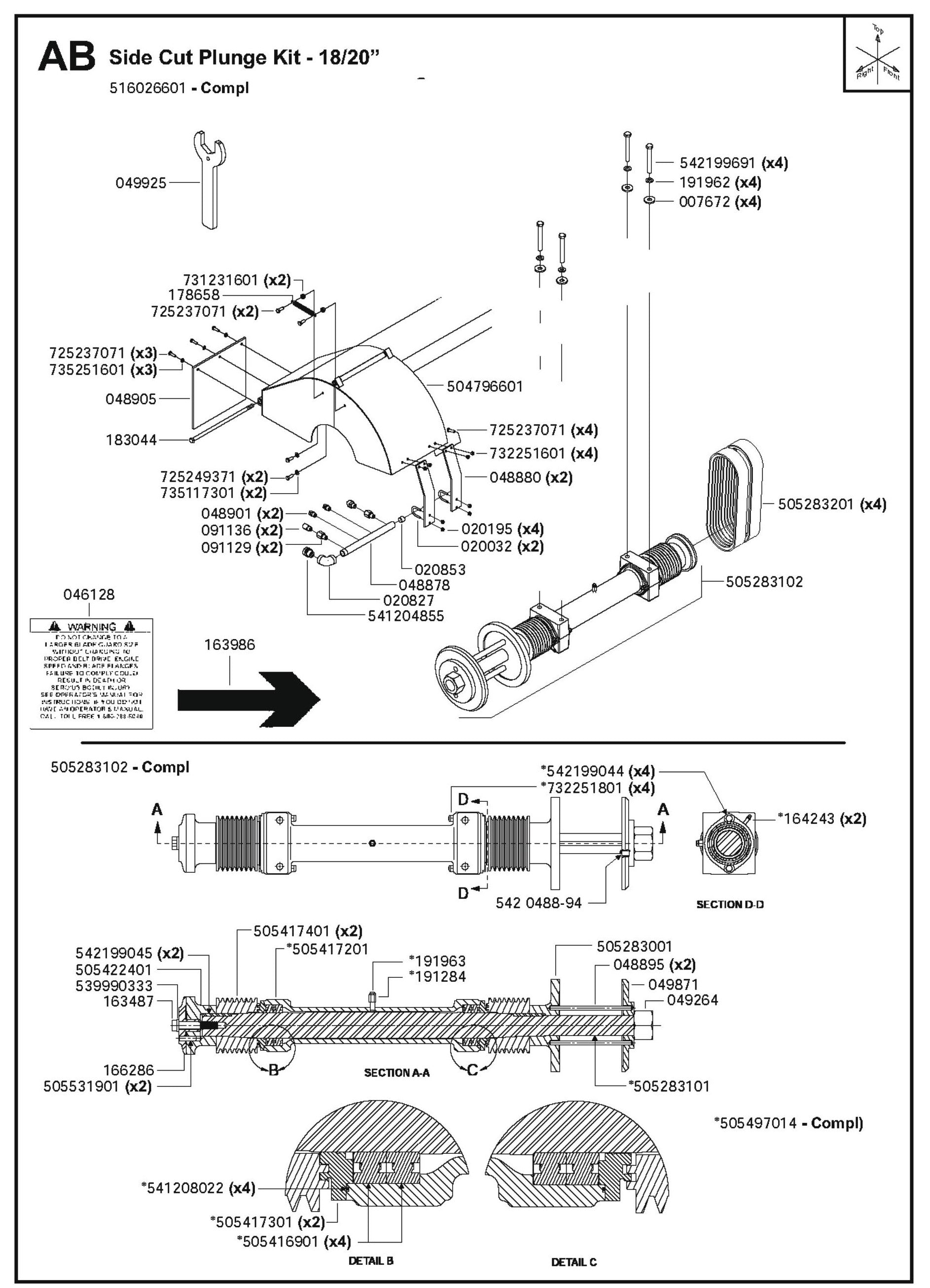 Side Cut Plunge Kit - 18/20&quot; Parts For FS6600D By Husqvarna