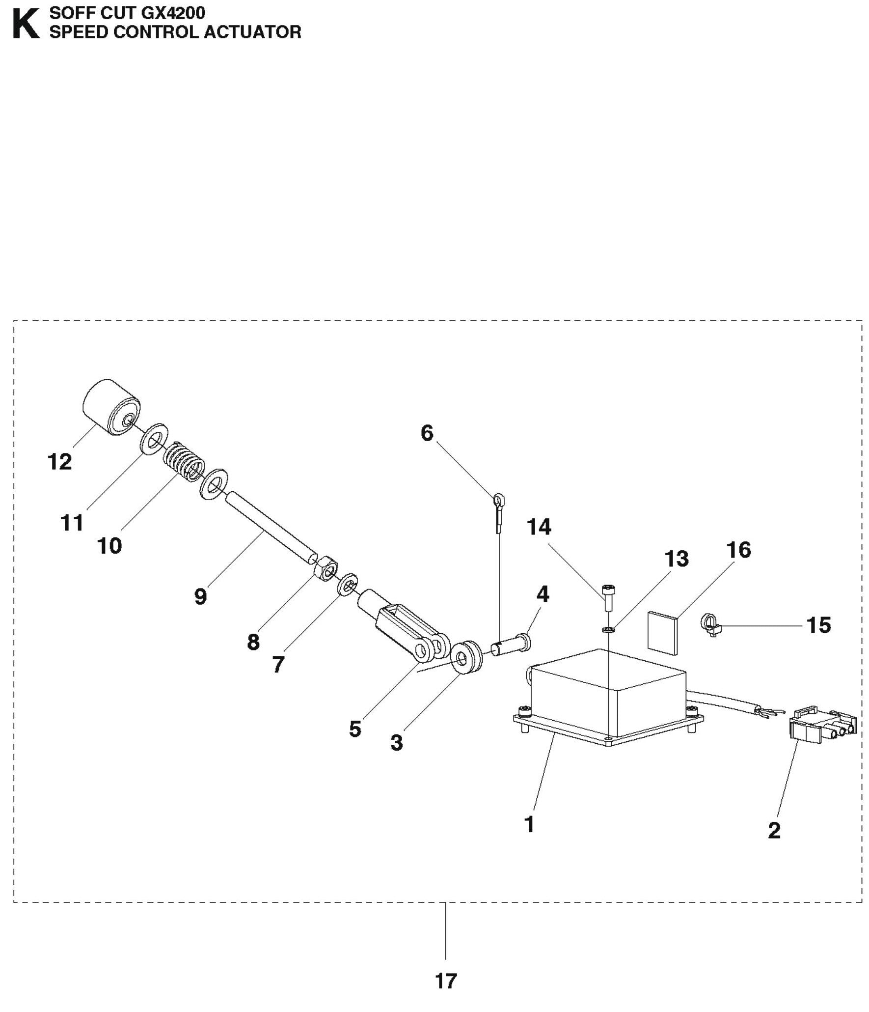 Speed Control Actuator Parts For Soff Cut GX4200 by Husqvarna