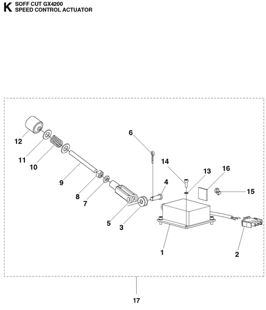 Speed Control Actuator Parts For Soff Cut GX4200 by Husqvarna