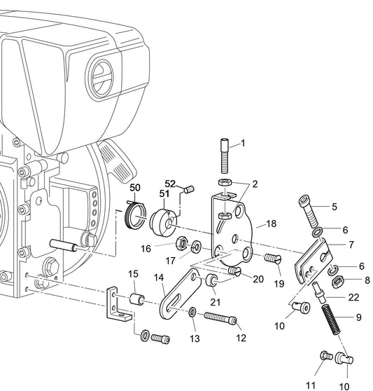 MVH408DZ HATZ 1B50 Engine Speed Control Bowdencable Assembly Parts