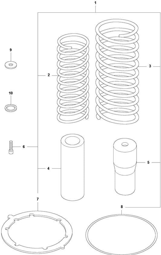 spring Unit Repair Kit Assembly Parts For LT6005 Compaction Rammer By Husqvarna