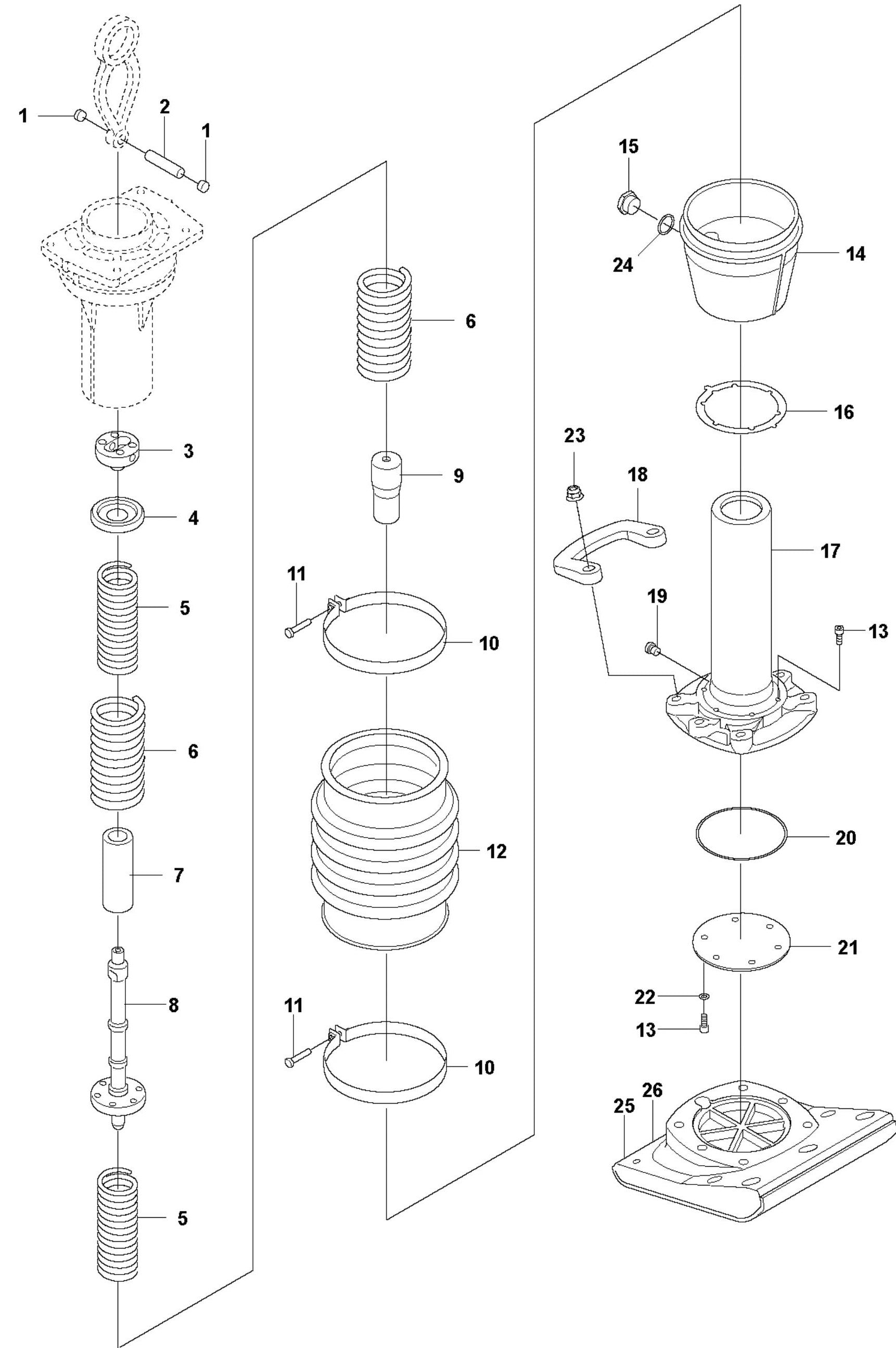 Spring Unit Assembly Parts For LT6005  Compaction Rammer By Husqvarna