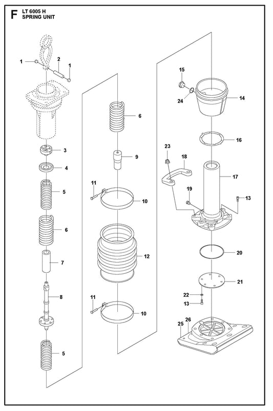 Spring Unit Parts For LT 6005 H - 967854503 Compaction Rammers By Husqvarna