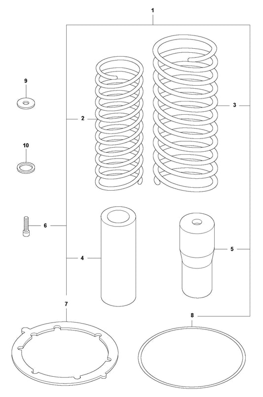 LT 800 Spring Unit Repair Kit Assembly Parts by Husqvarna