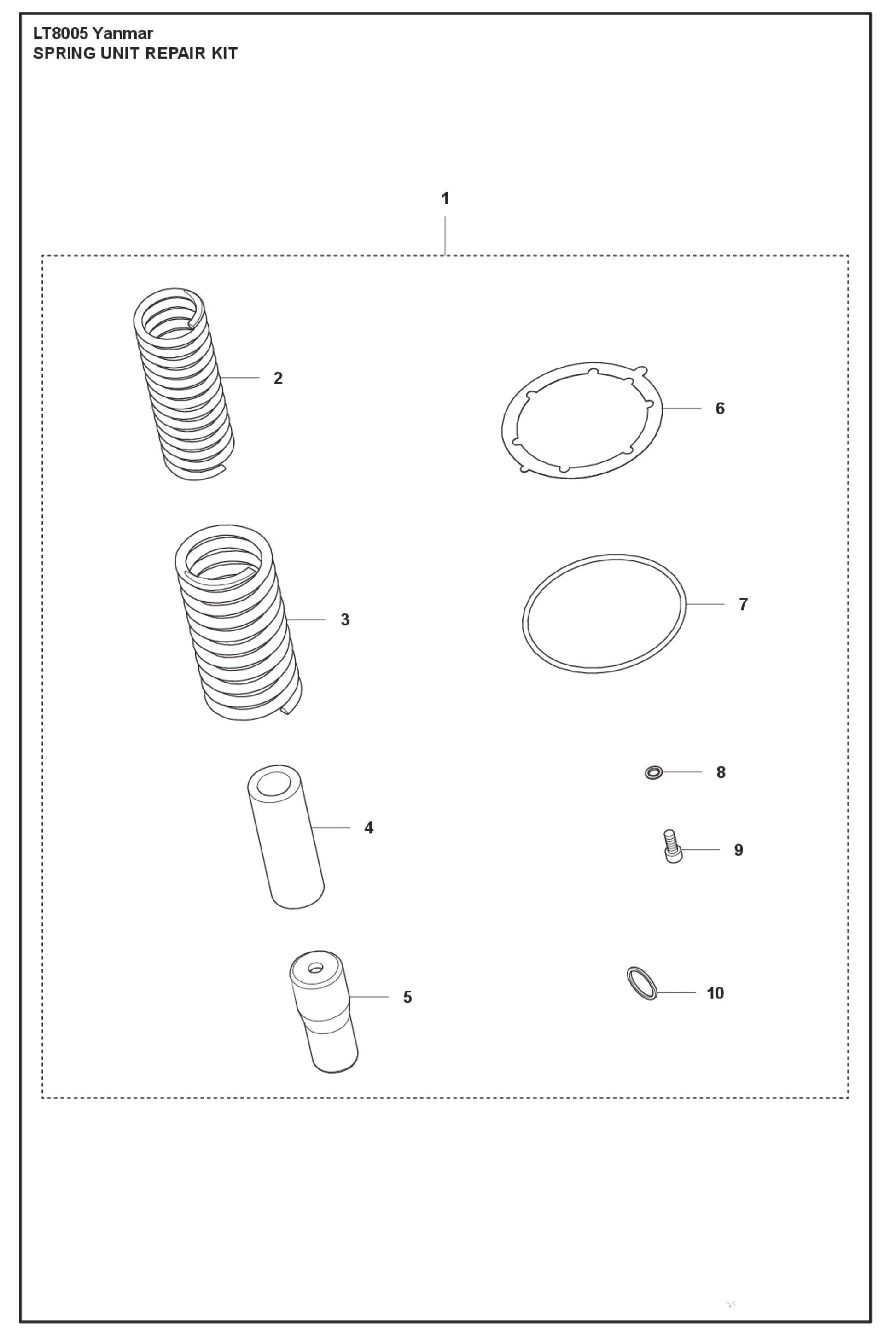 Spring Unit Repair Kit Parts For LT8005 II Yanmar By Husqvarna