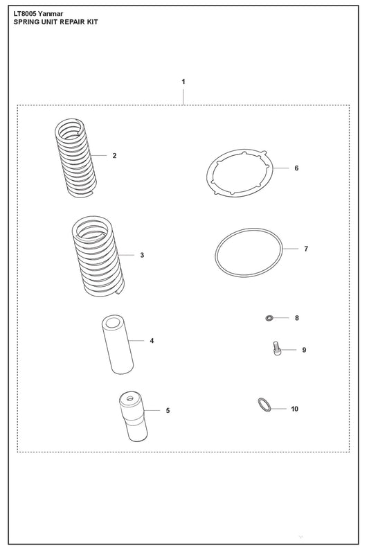Spring Unit Repair Kit Parts For LT8005 II Yanmar By Husqvarna