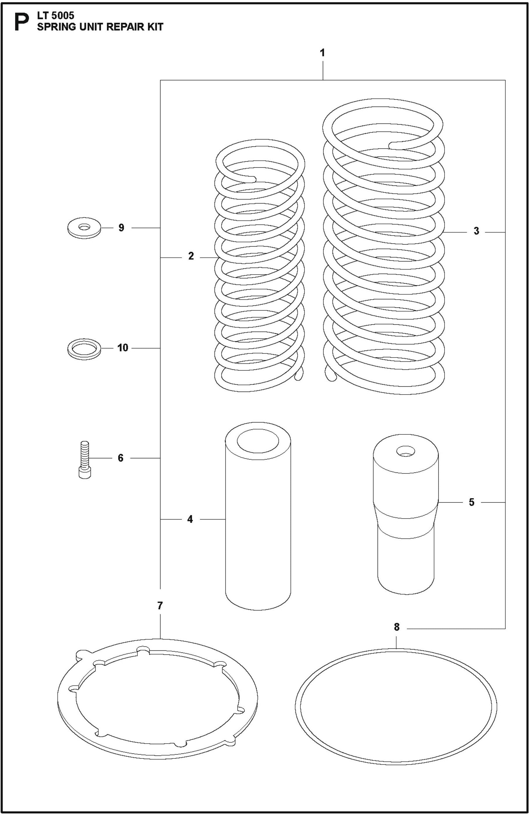 Spring Unit Repair Kit Parts For LT 5005 Compaction Rammers By Husqvarna