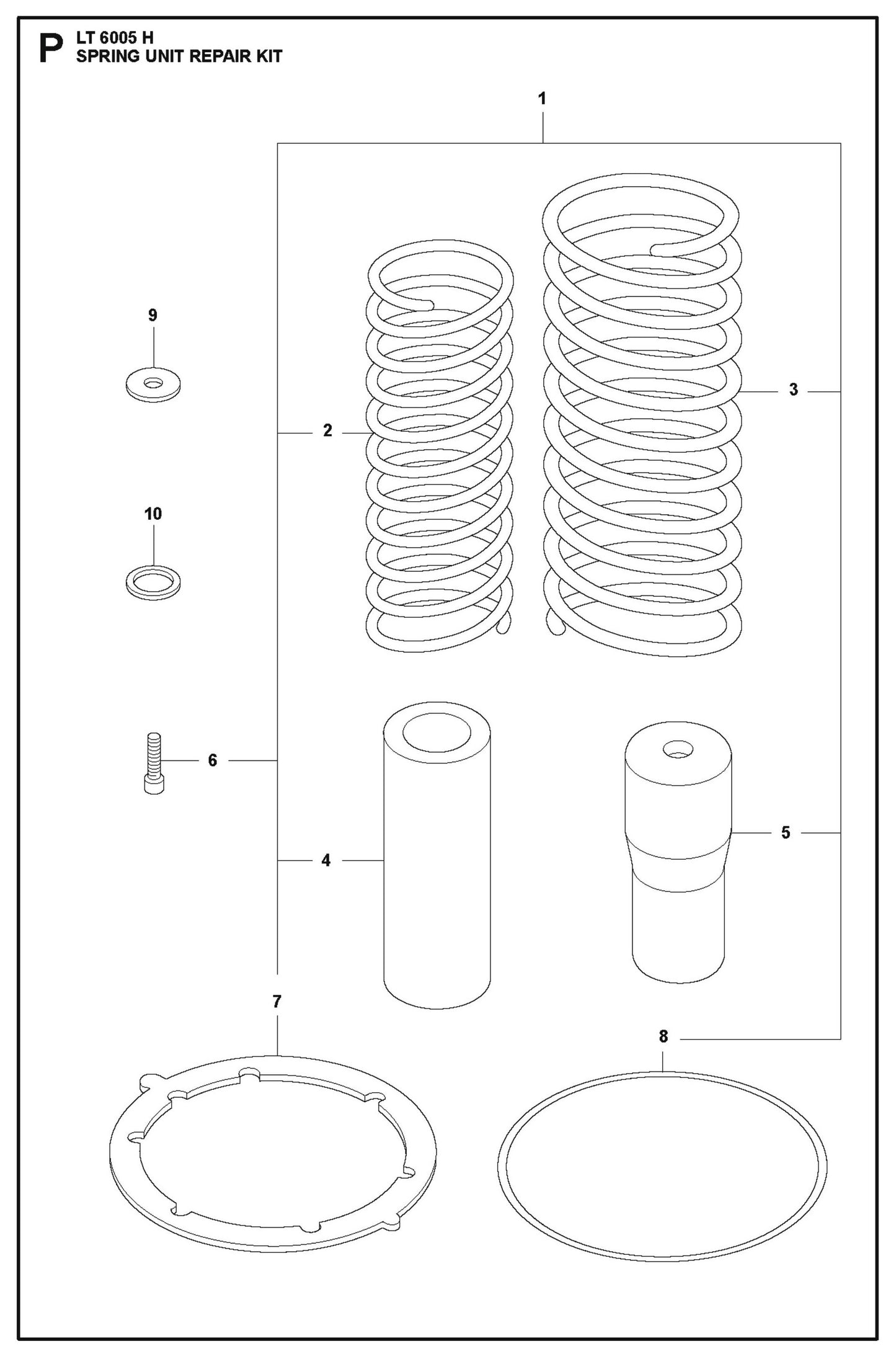 Spring Unit Repair Kit Parts For LT 6005 H - 967854503  Compaction Rammers By Husqvarna