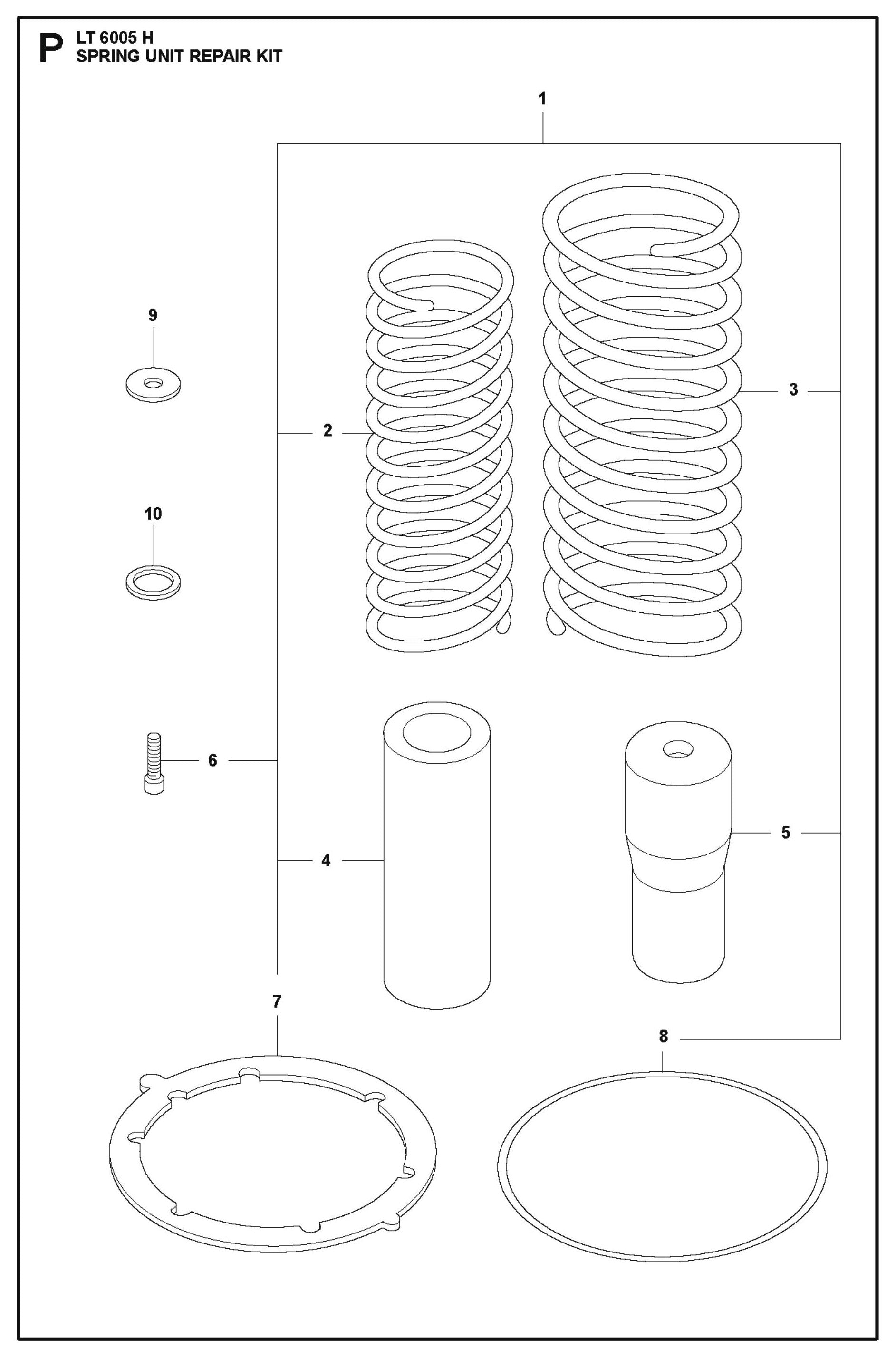 Spring Unit Repair Kit Parts For LT 6005 H - 967854503  Compaction Rammers By Husqvarna