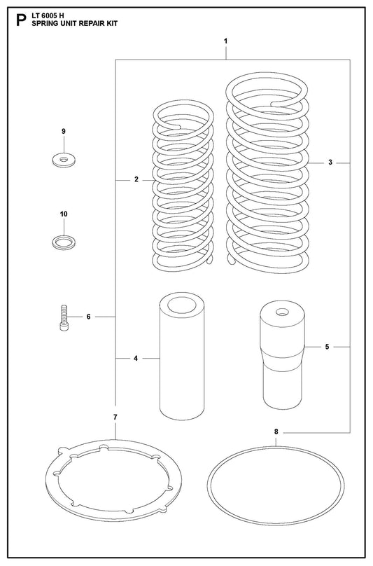 Spring Unit Repair Kit Parts For LT 6005 H - 967854503  Compaction Rammers By Husqvarna