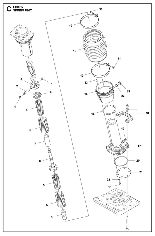 Spring Unit Parts For LT8005 Compaction Rammer By Husqvarna