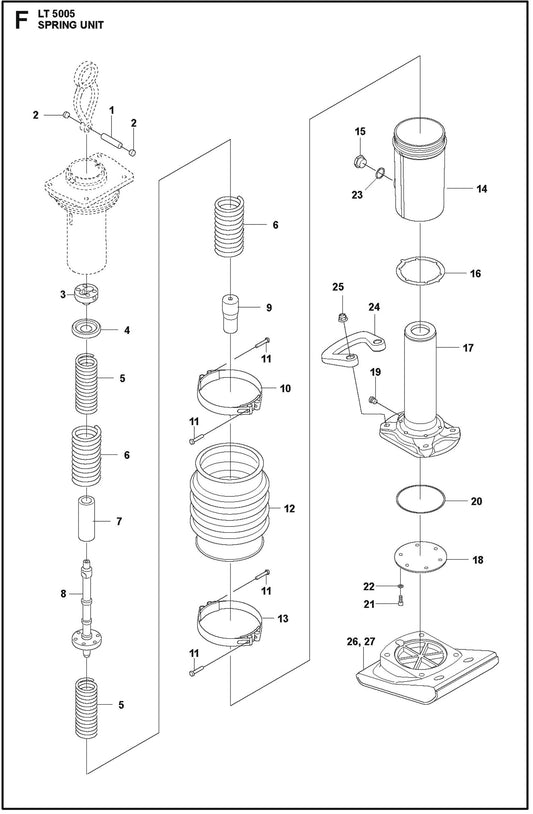 Spring Unit Assembly Parts For LT 5005 Compaction Rammer By Husqvarna