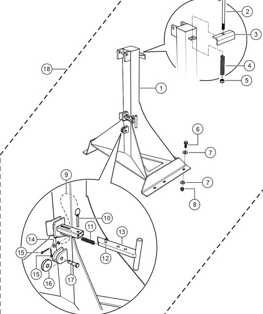 Stanchion Assembly Parts For MLT25 Light Tower By Multiquip