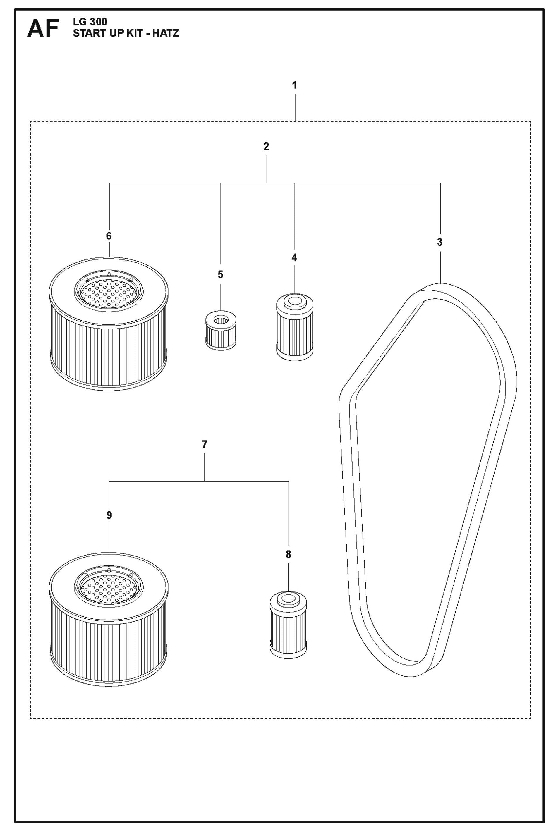 Start Up Kit - Hatz Parts For LG 300 Diesel By Husqvarna