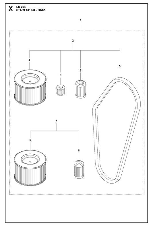 Start Up Kit-Hatz Parts For LG 204 Petrol By Husqvarna