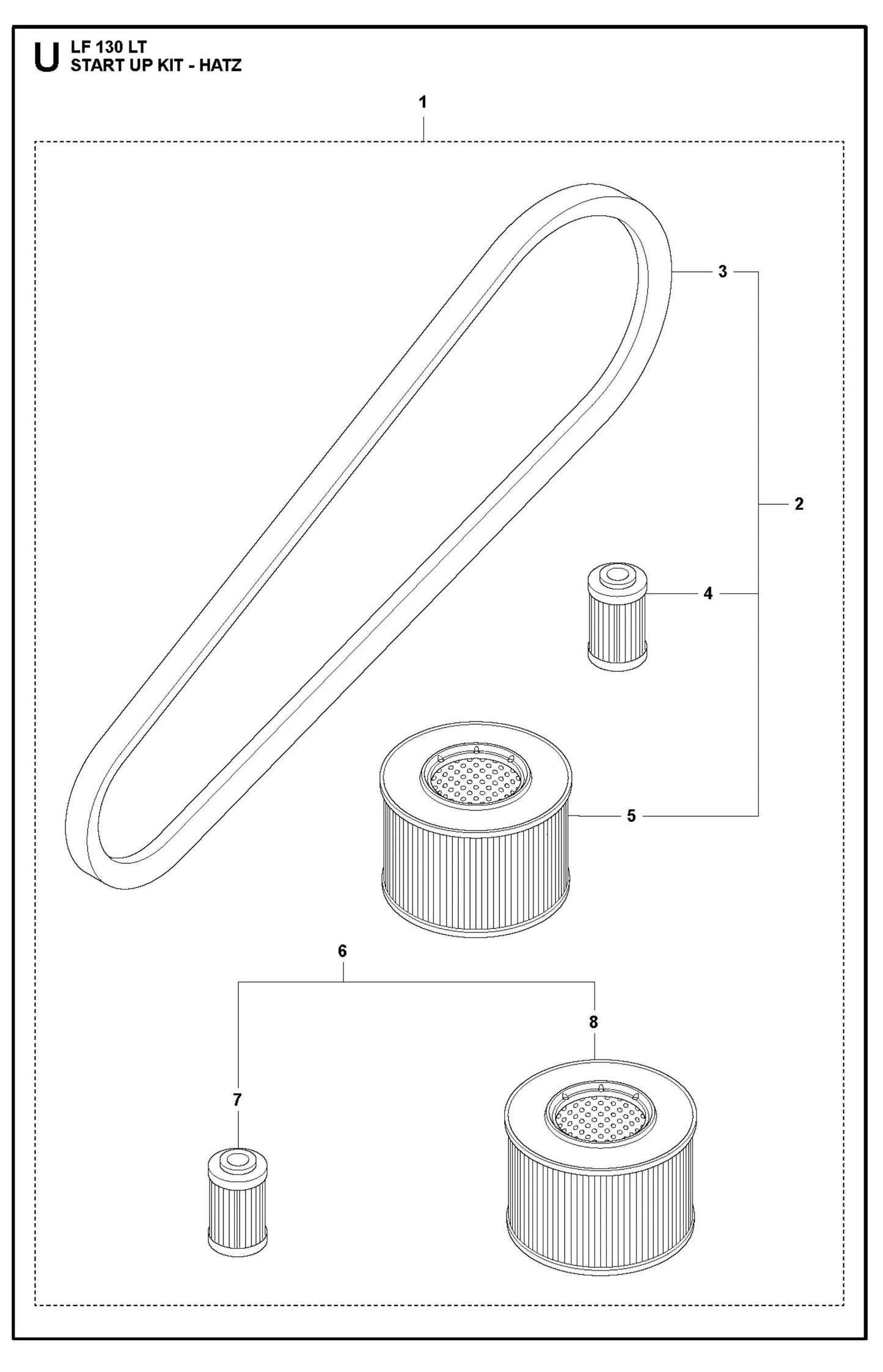 Start Up Kit-Hatz Parts For LF 130 LT Diesel By Husqvarna