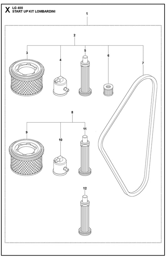 Start Up Kit Lombardini Parts For LG 400 Petrol By Husqvarna