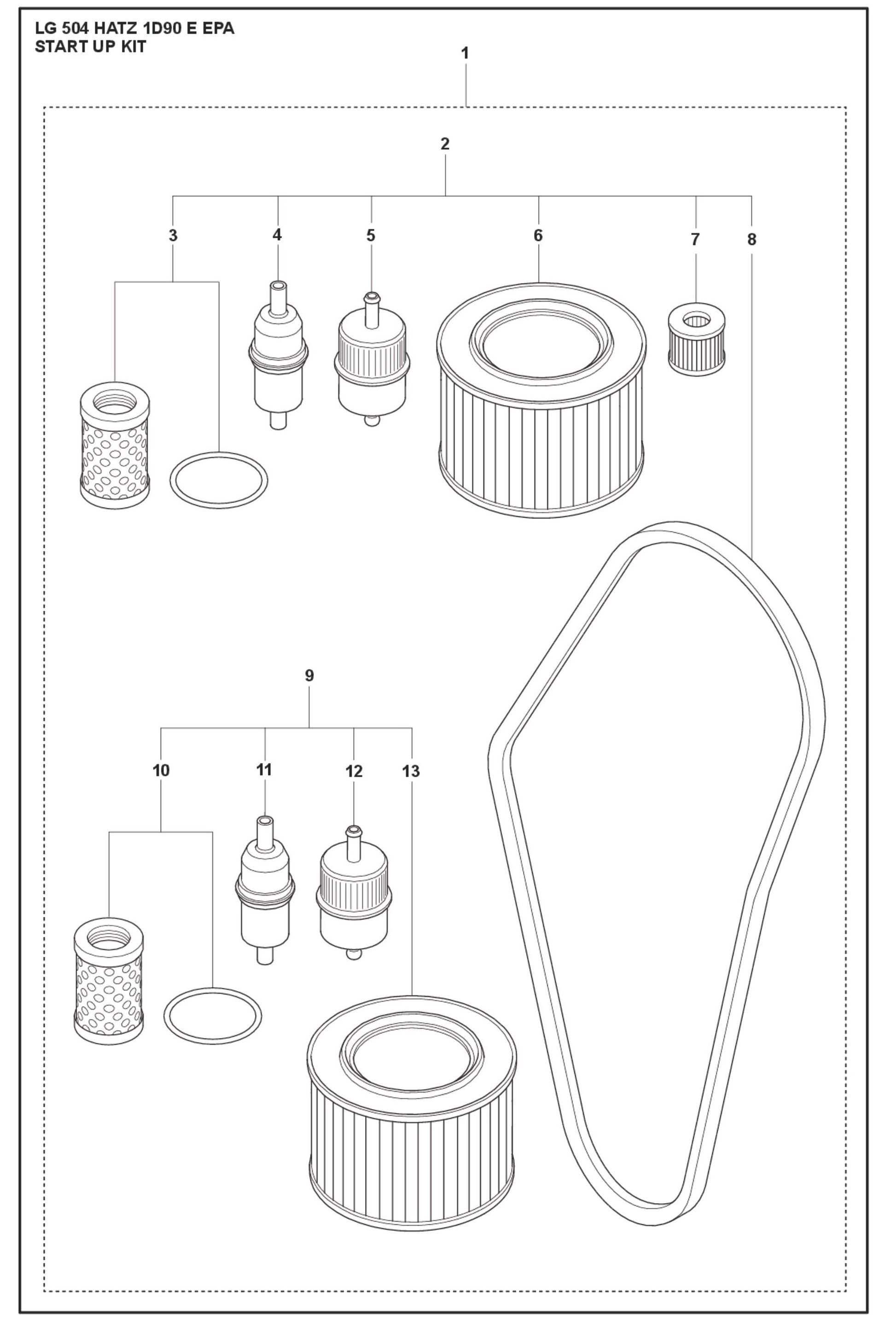 Start Up Kit Parts For LG 504 Reversible Plate Compactor By Husqvarna