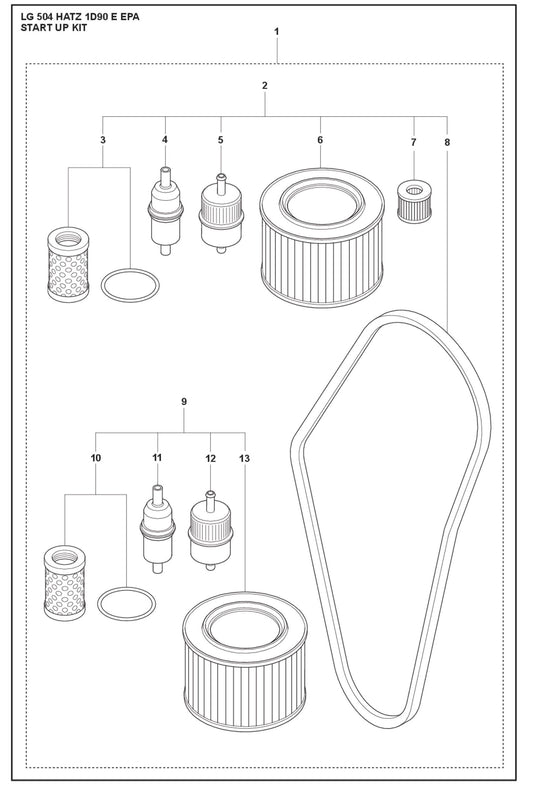 Start Up Kit Parts For LG 504 Reversible Plate Compactor By Husqvarna