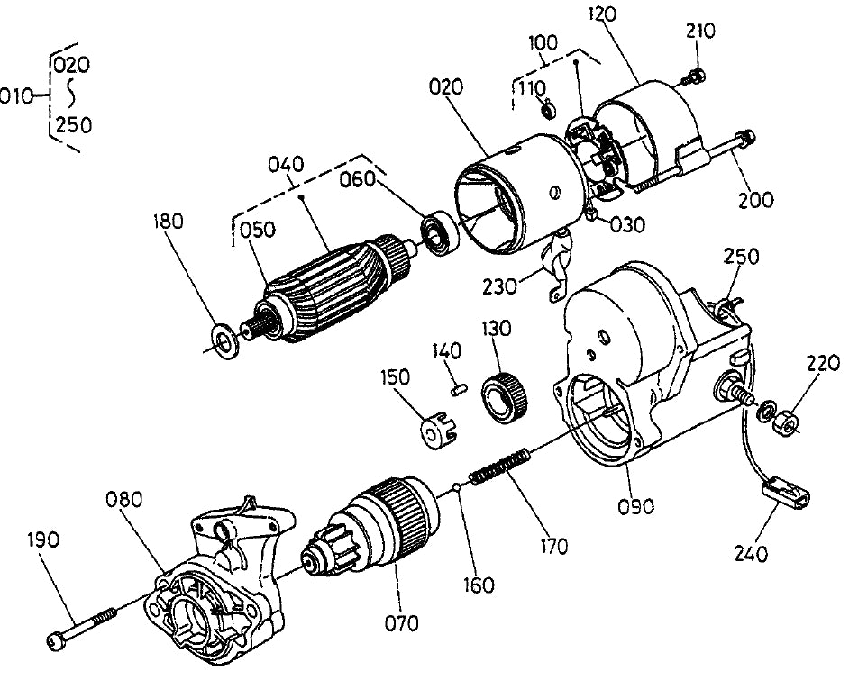 Starter (Component Parts) Assembly Parts for KD1800-KD6 Light Towers by Multiquip