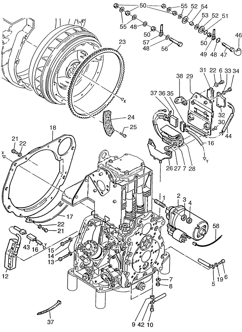 Starter / Alternator HATZ 1D81Z Engine Assembly Parts For MDR9D Walk Behind Rollers By MUltiquip