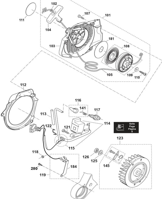 Starter, Ignition, Flywheel  Assembly Parts For EA7300PR, EA7301PR Gas Chain Saw Parts by Makita