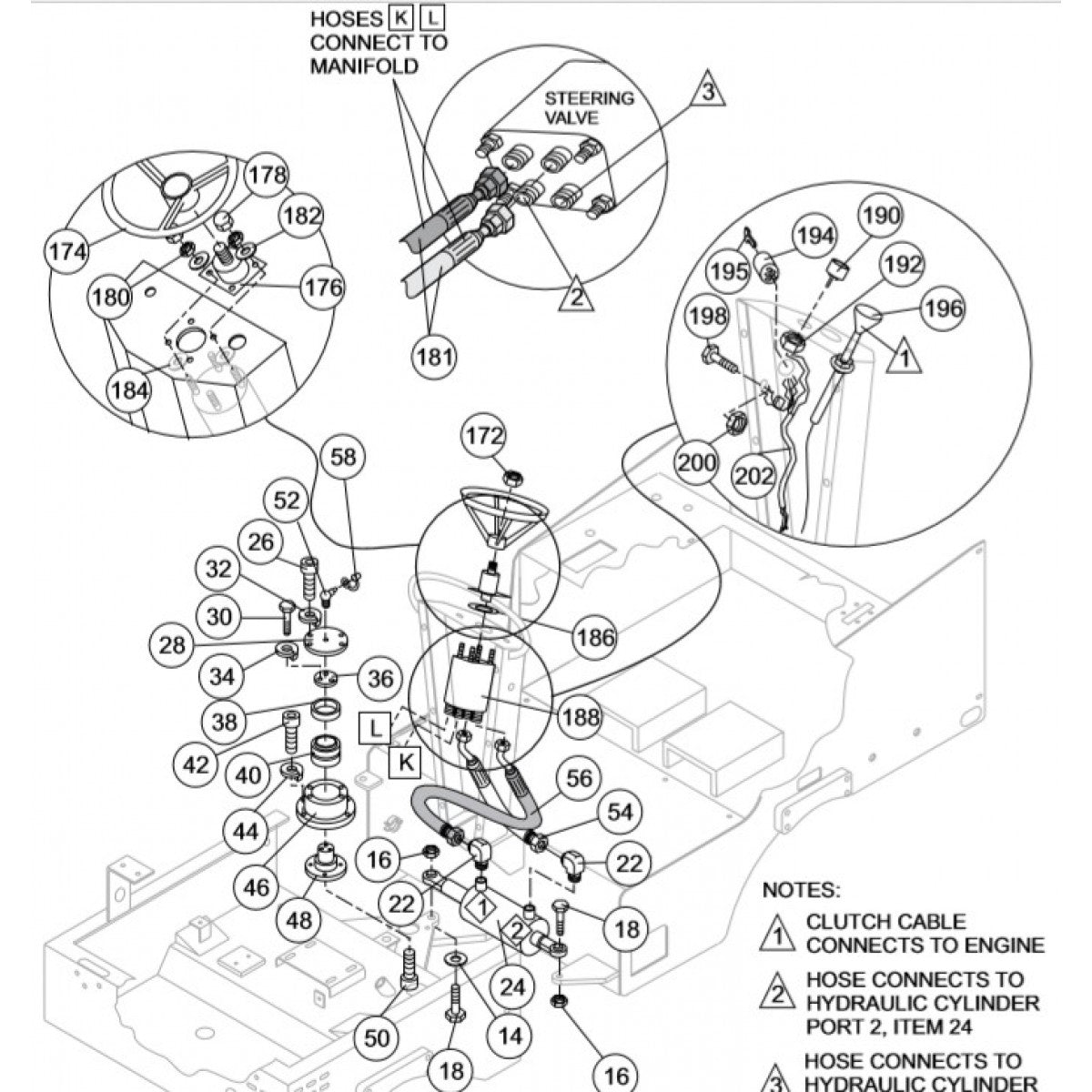 AR13HA Steering Column And Hydraulic Articulation Assy. Parts By Multiquip