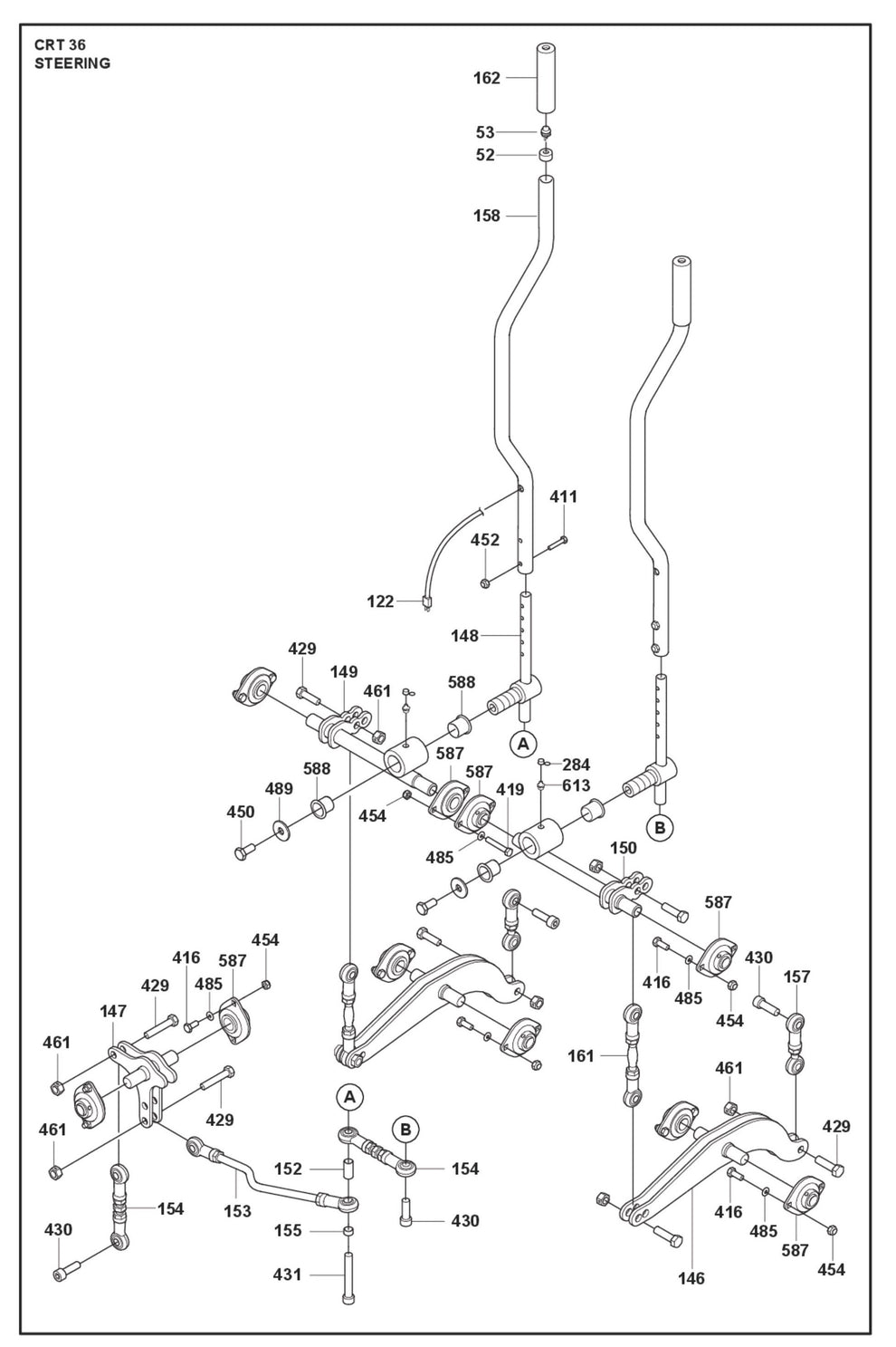 Steering Parts For Ride On Trowel CRT 36 By Husqvarna