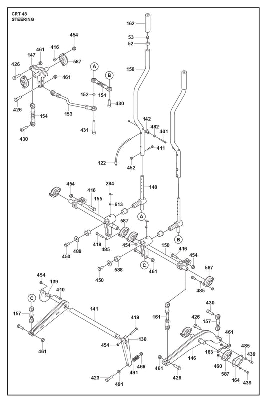 Steering Parts For Ride On Trowel CRT 48 Petrol By Husqvarna