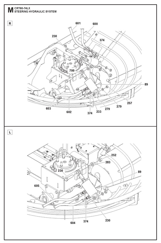 Steering Hydraulic System Parts For Ride On Trowel CRT 60 By Husqvarna
