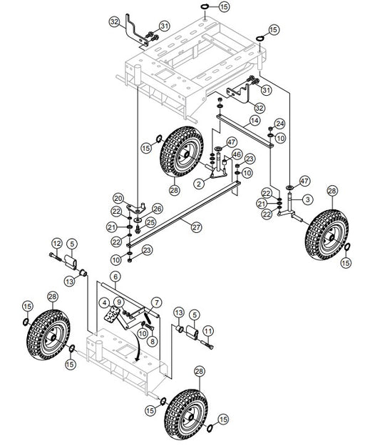 Steering Assembly Parts-GB43LED S/N G4100104 and below