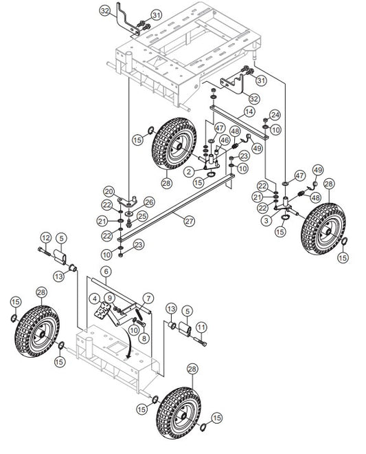 Steering Assembly Parts-GB43LED S/N G4100154 AND ABOVE