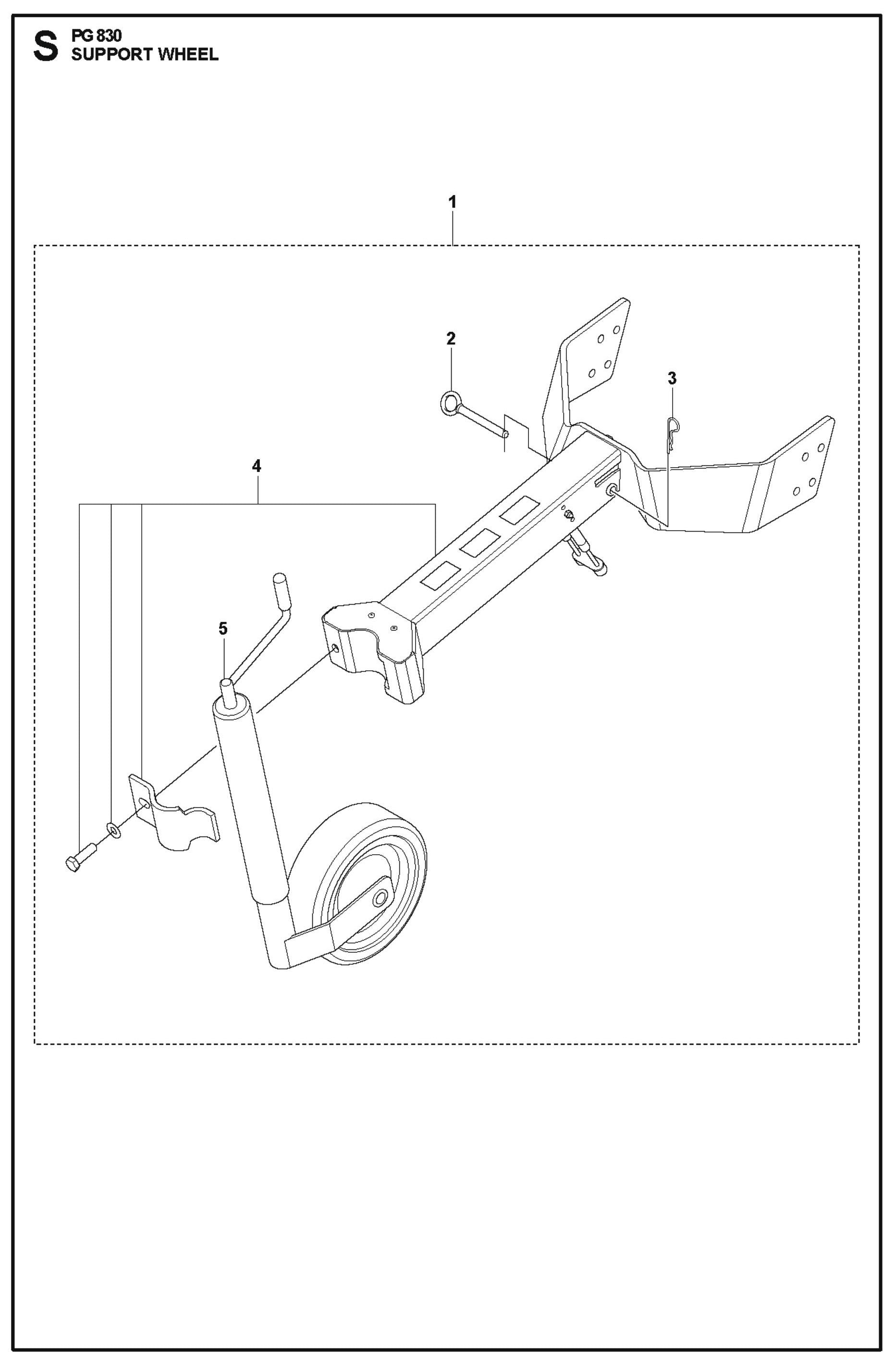 Support Wheel Parts For PG 830 By Husqvarna