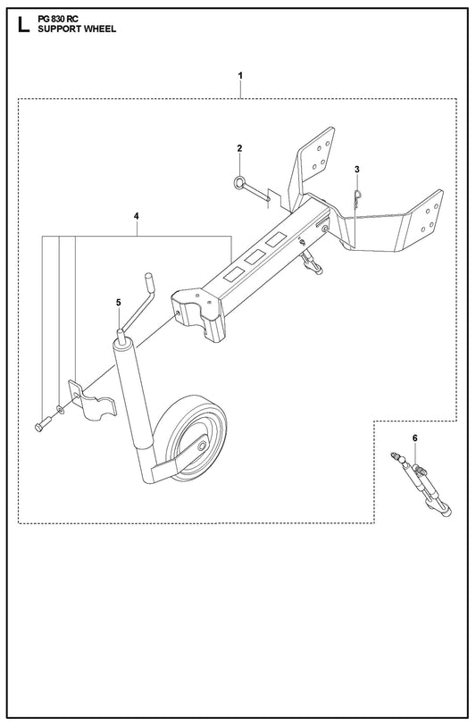 Support Wheel Parts For PG 830 RC By Husqvarna