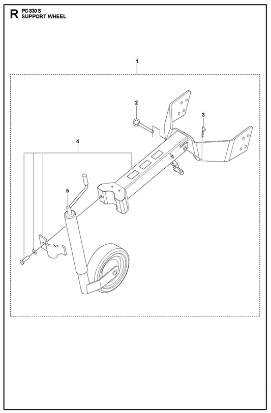 Support Wheel Parts For PG 830 S By Husqvarna