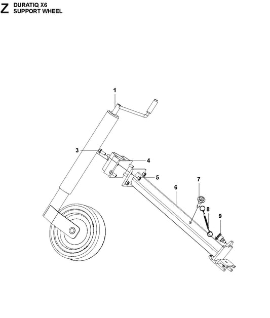 Support Wheel Parts For HTC X6 By Husqvarna