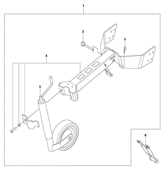 PG 830 RC Support Wheel Assembly Parts by Husqvarna