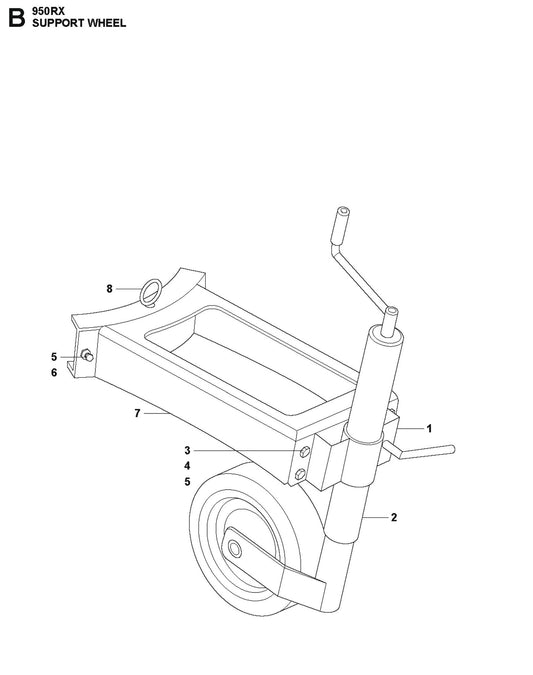 Support Wheel Parts For HTC 950 RX By Husqvarna