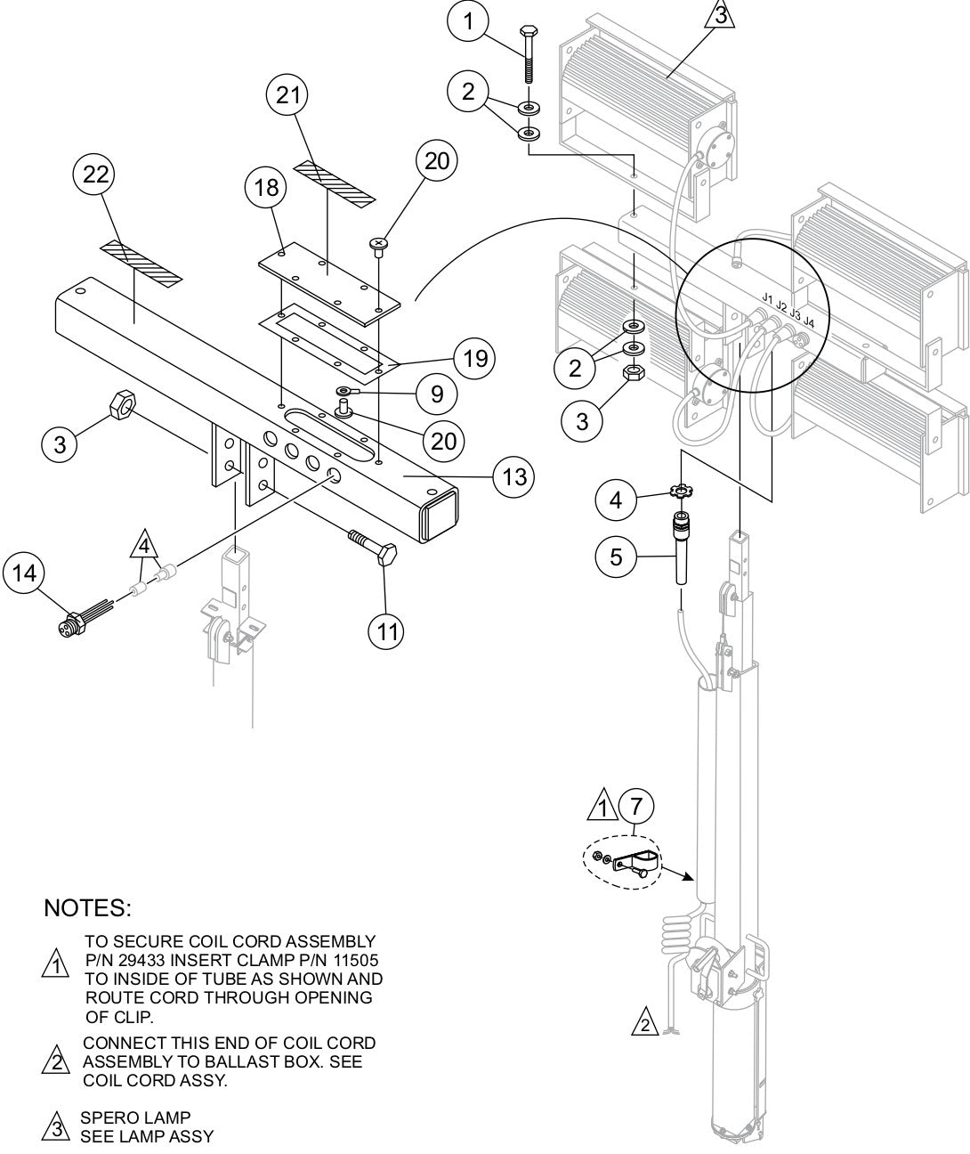 T Bar Assembly Parts for LT12D50SA Light Tower By Multiquip